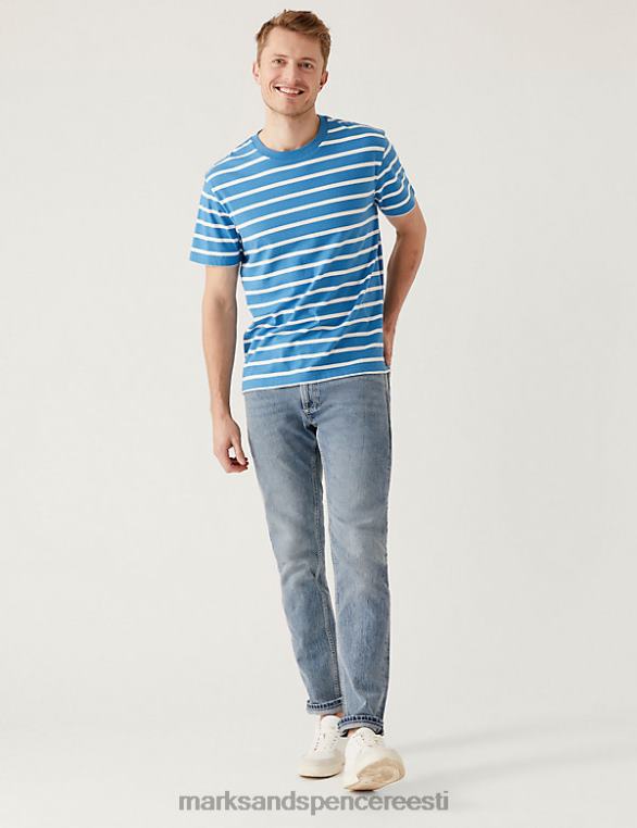 Riietus ee Marks & Spencer mehed slim fit puhtast puuvillast teksad helesinine NZTRN4823
