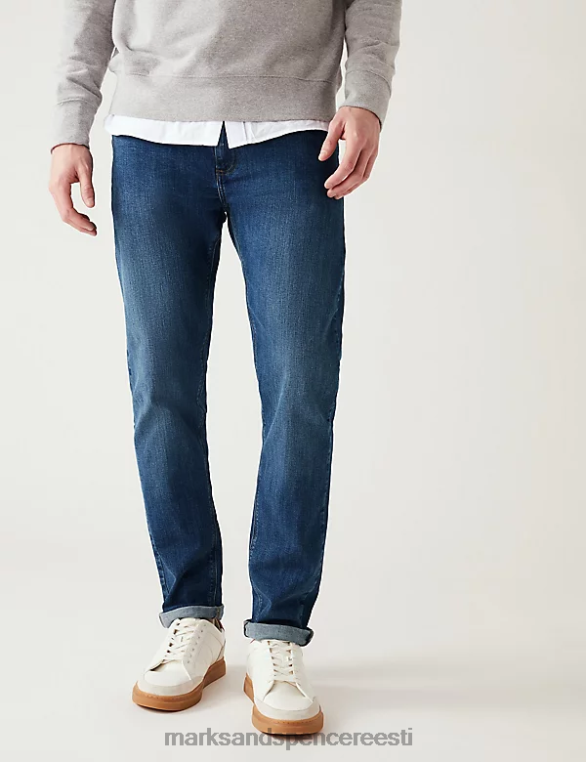 Riietus ee Marks & Spencer mehed slim fit stretch teksad keskmine sinine NZTRN5460