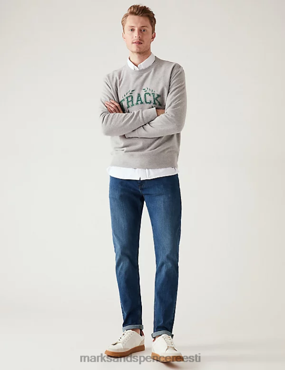 Riietus ee Marks & Spencer mehed slim fit stretch teksad keskmine sinine NZTRN5815