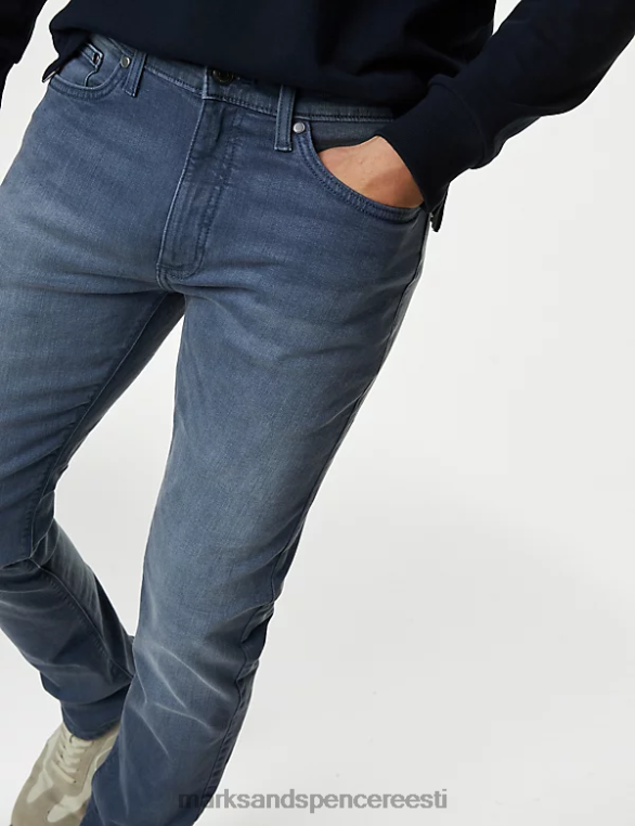 Riietus ee Marks & Spencer mehed slim fit stretch teksad sinine/hall NZTRN5465