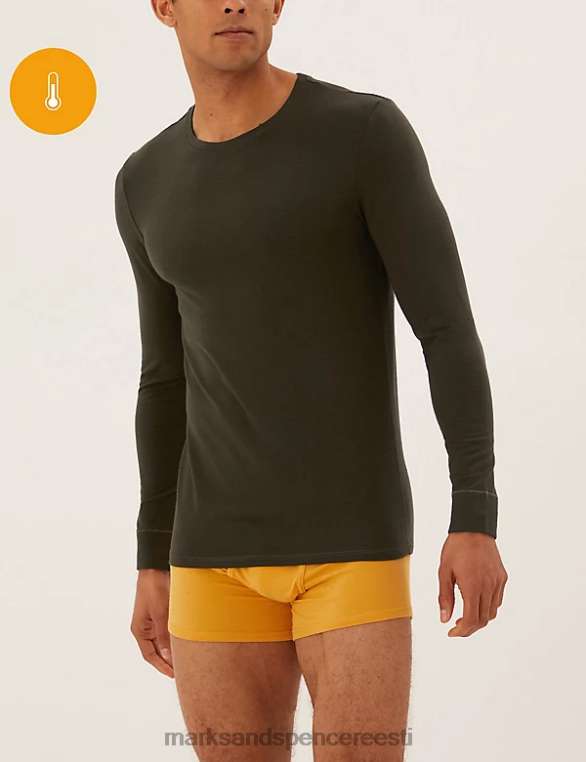 Riietus ee Marks & Spencer mehed 2pk heatgen light termiline pikkade varrukatega topp khaki NZTRN5221