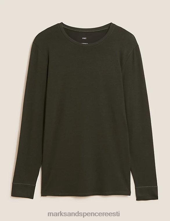 Riietus ee Marks & Spencer mehed 2pk heatgen light termiline pikkade varrukatega topp khaki NZTRN5221