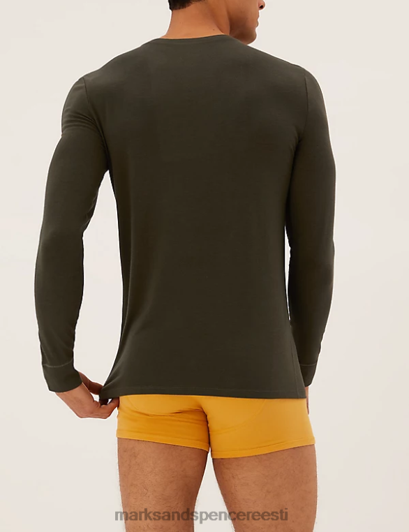 Riietus ee Marks & Spencer mehed 2pk heatgen light termiline pikkade varrukatega topp khaki NZTRN5221