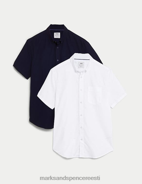 Riietus ee Marks & Spencer mehed 2pk puhtast puuvillast oxfordi särgid mereväe segu NZTRN6569