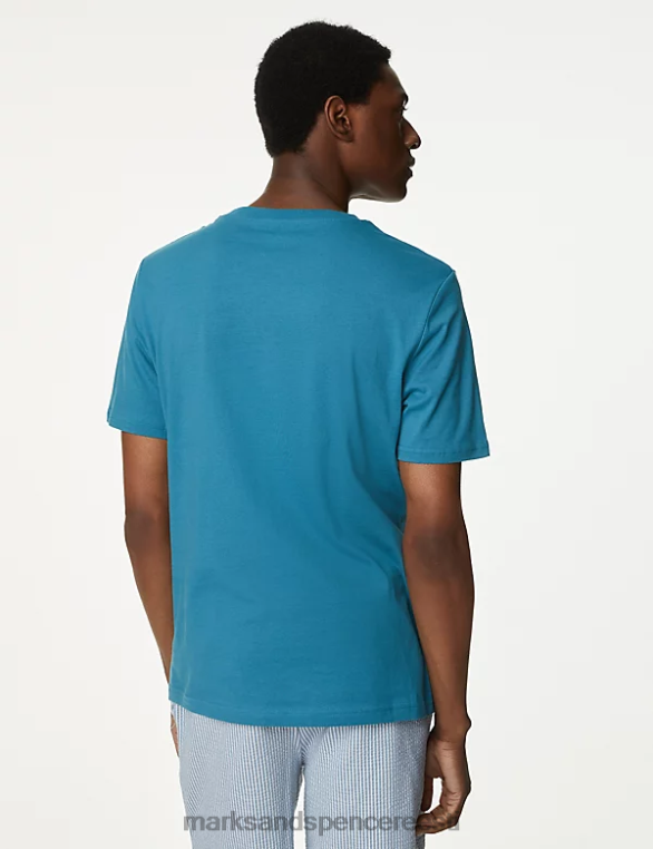 Riietus ee Marks & Spencer mehed 7pk puhtast puuvillast kaelusega T-särgid türkiissinine segu NZTRN6090