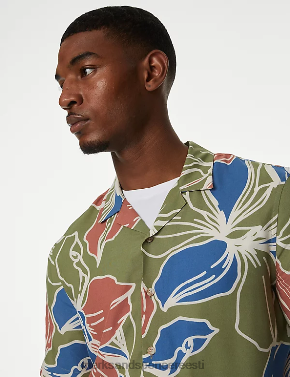 Riietus ee Marks & Spencer mehed hawaii kuuba kraega särk roheline segu NZTRN5374