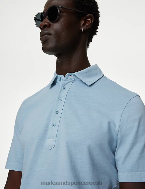 Riietus ee Marks & Spencer mehed hoyle puhas puuvillane polo kerge merevägi NZTRN5078