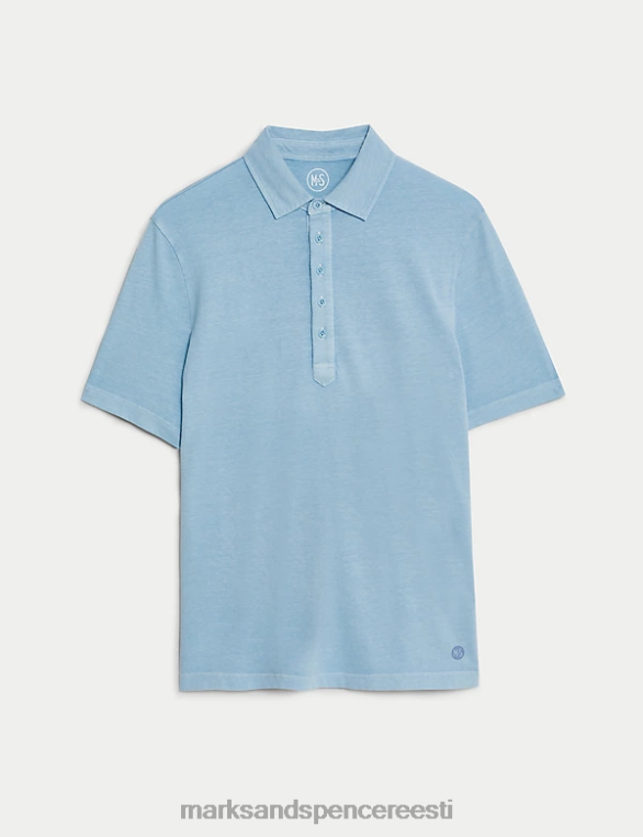 Riietus ee Marks & Spencer mehed hoyle puhas puuvillane polo kerge merevägi NZTRN5078