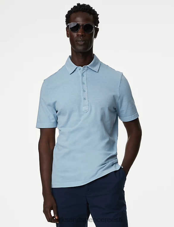 Riietus ee Marks & Spencer mehed hoyle puhas puuvillane polo kerge merevägi NZTRN5078