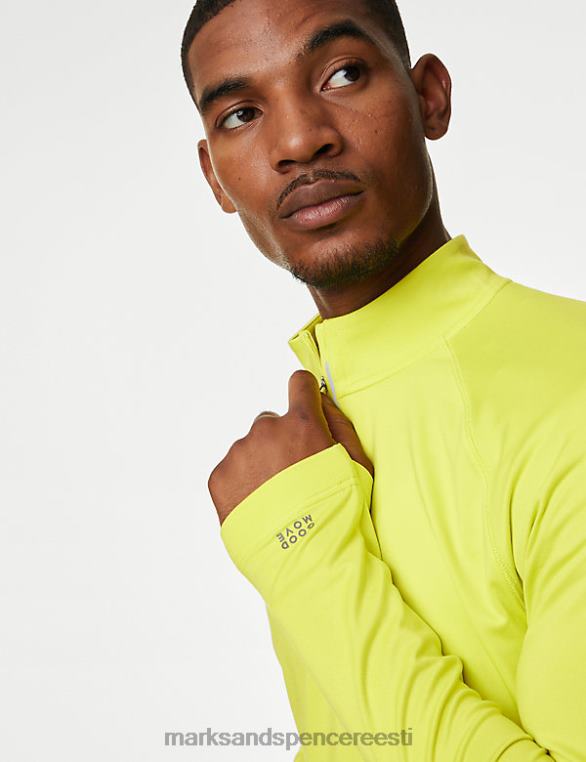 Riietus ee Marks & Spencer mehed pool lukuga pikkade varrukatega topp limeaad NZTRN6949