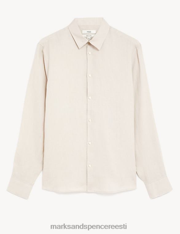 Riietus ee Marks & Spencer mehed puhas linane särk kivi NZTRN5897