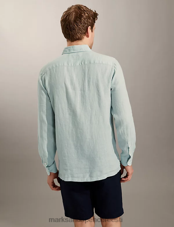 Riietus ee Marks & Spencer mehed puhas linane särk piparmünt NZTRN6093