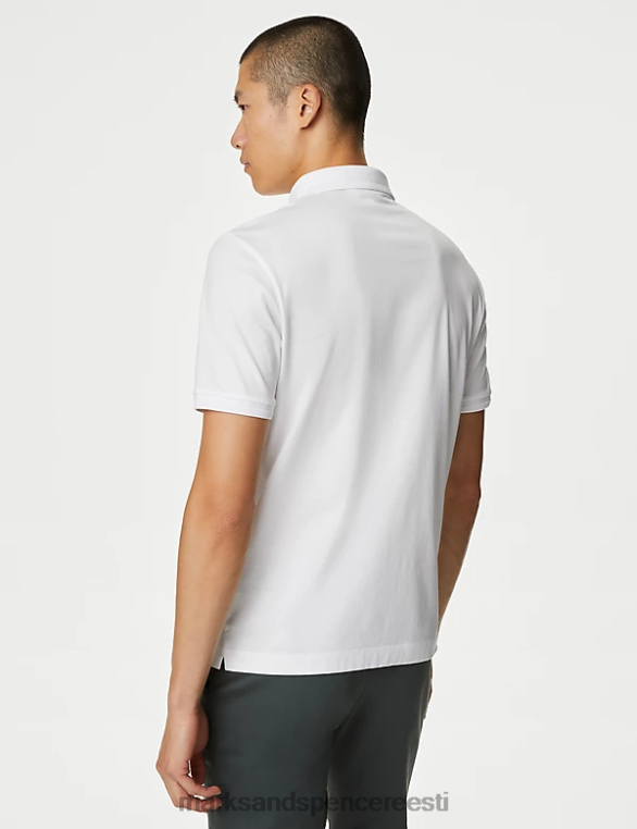 Riietus ee Marks & Spencer mehed puhas supima puuvillane polosärk valge NZTRN6931