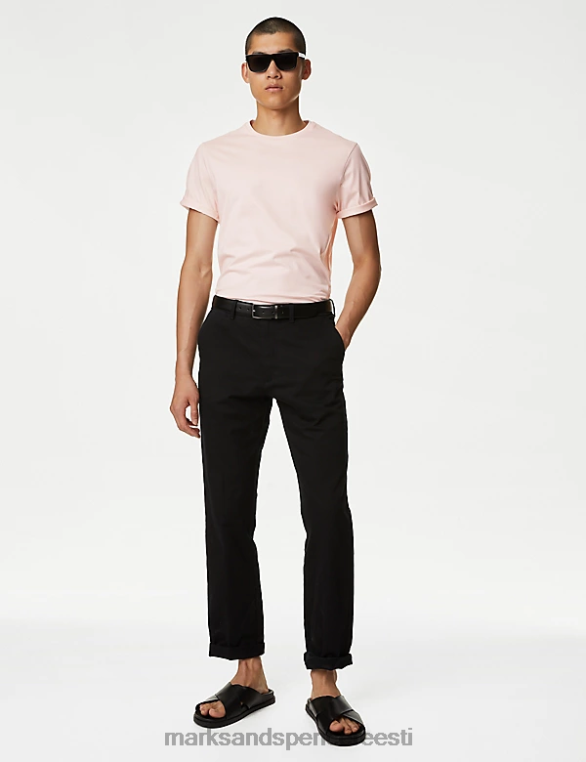 Riietus ee Marks & Spencer mehed puhas supima puuvillane t-särk kahvaturoosa NZTRN6309
