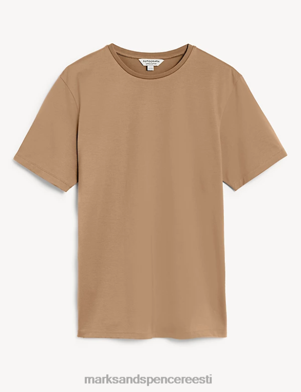 Riietus ee Marks & Spencer mehed puhas supima puuvillane t-särk pehme pronks NZTRN6302