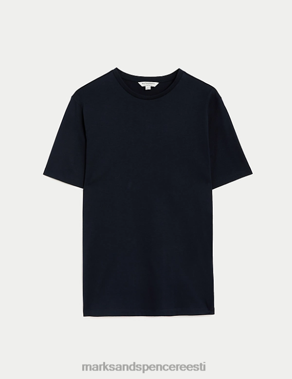 Riietus ee Marks & Spencer mehed puhas supima puuvillane t-särk tume merevägi NZTRN6298