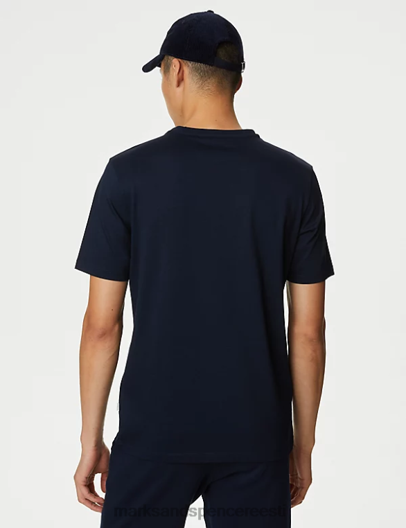 Riietus ee Marks & Spencer mehed puhas supima puuvillane t-särk tume merevägi NZTRN6298