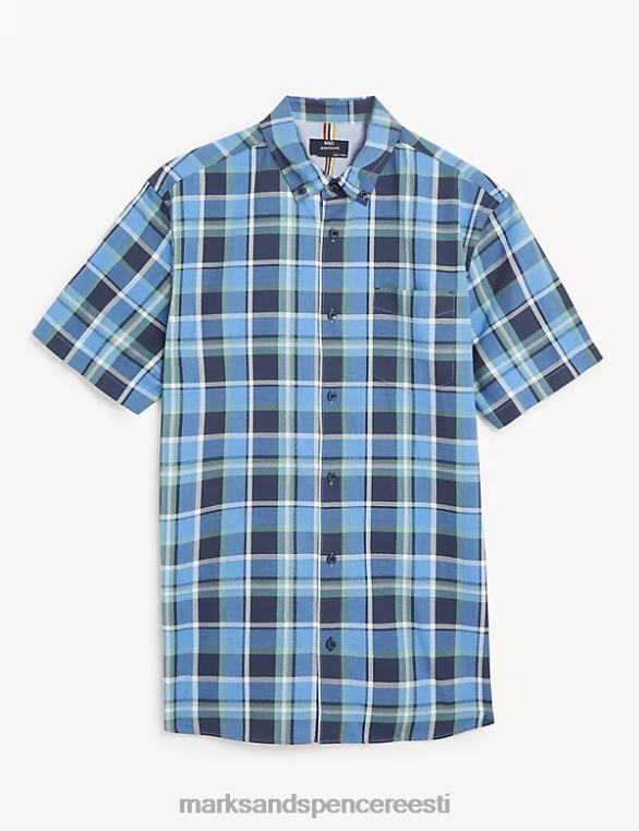 Riietus ee Marks & Spencer mehed puhtast puuvillast check-särk sinine segu NZTRN7023