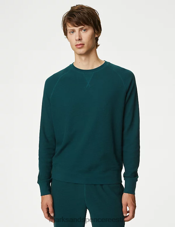Riietus ee Marks & Spencer mehed puhtast puuvillast loungewear dressipluus tumeroheline NZTRN6824