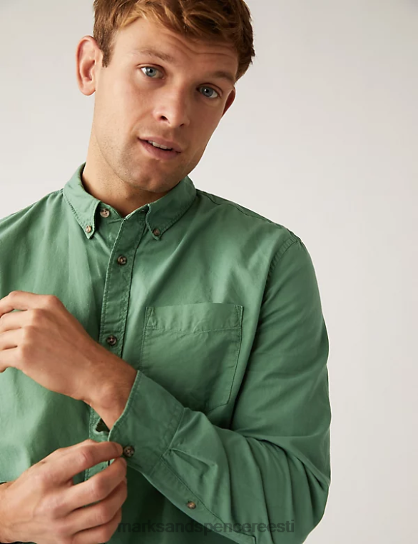 Riietus ee Marks & Spencer mehed puhtast puuvillast oxfordi särk heleroheline NZTRN7015