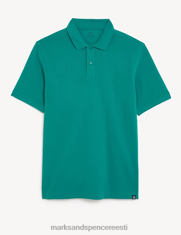 Riietus ee Marks & Spencer mehed puhtast puuvillast pikee polosärk aqua NZTRN208