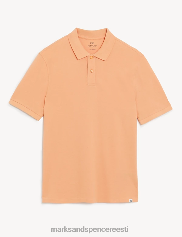 Riietus ee Marks & Spencer mehed puhtast puuvillast pikee polosärk virsik NZTRN199