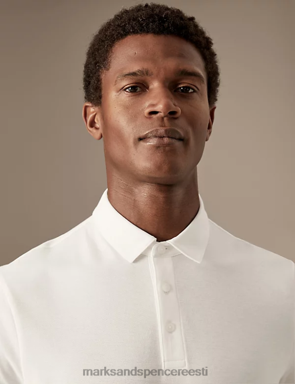 Riietus ee Marks & Spencer mehed puhtast puuvillast polosärk elevandiluust NZTRN6665