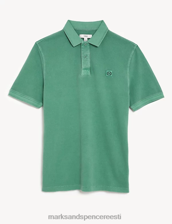 Riietus ee Marks & Spencer mehed puhtast puuvillast polosärk värske roheline NZTRN6868