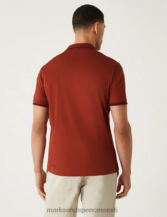 Riietus ee Marks & Spencer mehed puhtast puuvillast polosärk vaskpruun NZTRN6603