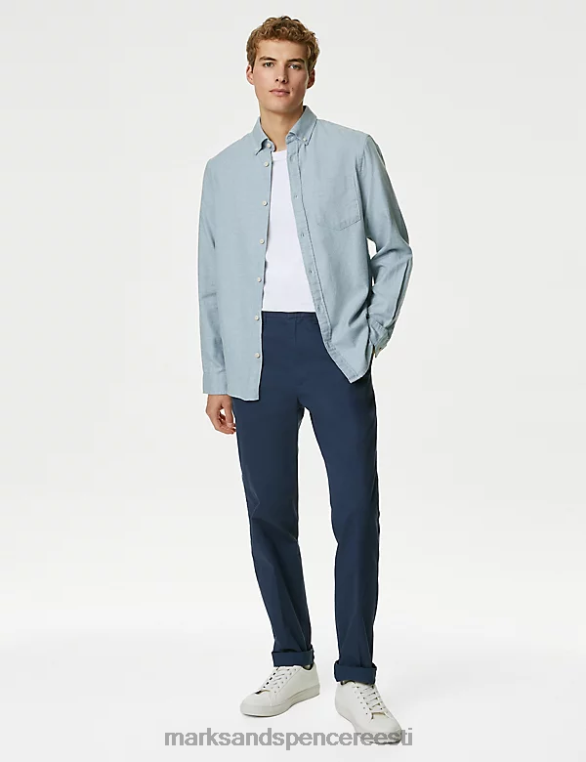 Riietus ee Marks & Spencer mehed puuvillane flanellsärk helesinine NZTRN5631