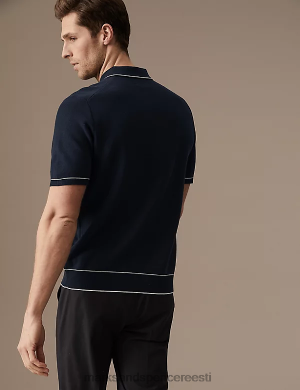 Riietus ee Marks & Spencer mehed puuvillane modaalsegust kootud polosärk tume mereväe segu NZTRN5164