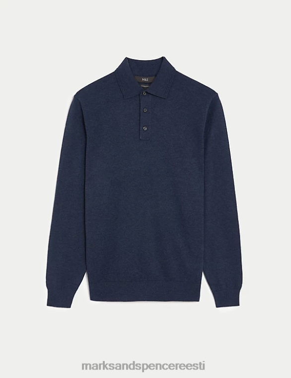 Riietus ee Marks & Spencer mehed puuvillase otstega kootud polosärk denim NZTRN7174