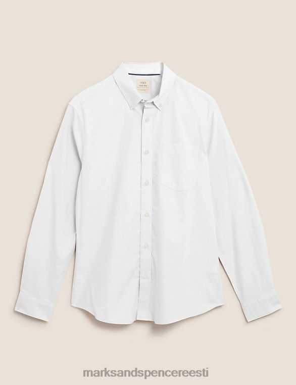 Riietus ee Marks & Spencer mehed slim fit puhtast puuvillast oxfordi särk valge NZTRN6946