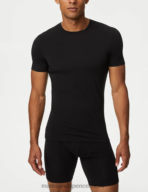 Riietus ee Marks & Spencer mehed supima puuvillasegu t-särgivest must NZTRN5151