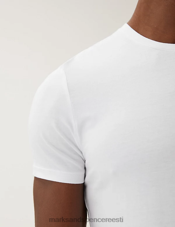 Riietus ee Marks & Spencer mehed supima puuvillasegu t-särgivest valge NZTRN5550
