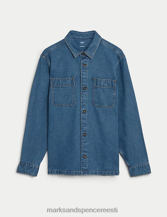 Riietus ee Marks & Spencer mehed teksariidest ülesärk keskmine sinine NZTRN6967