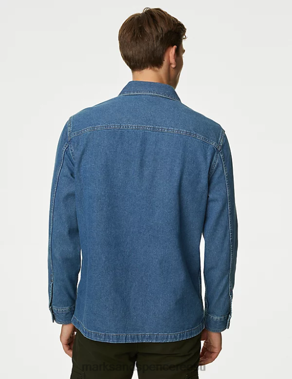 Riietus ee Marks & Spencer mehed teksariidest ülesärk keskmine sinine NZTRN6967