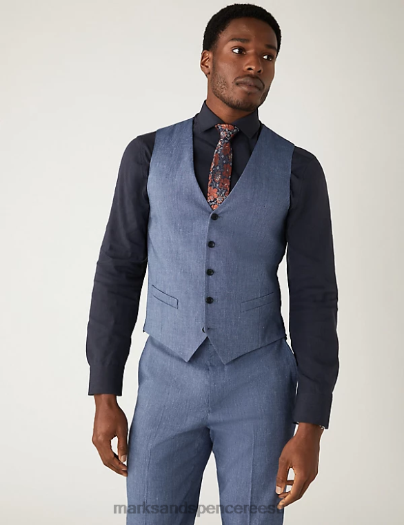 Riietus ee Marks & Spencer mehed Itaalia linane imevest chambray NZTRN6227