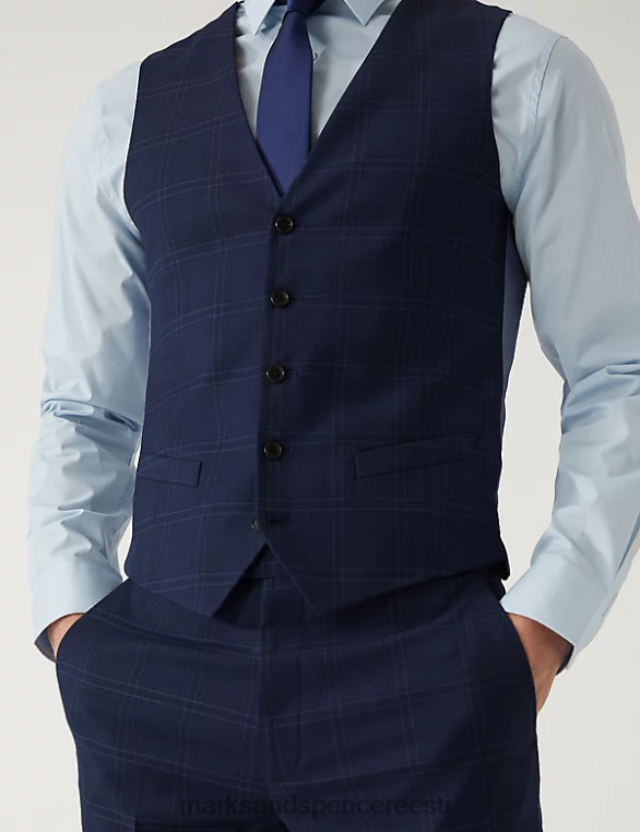 Riietus ee Marks & Spencer mehed kontrolli vesti sinine NZTRN6568