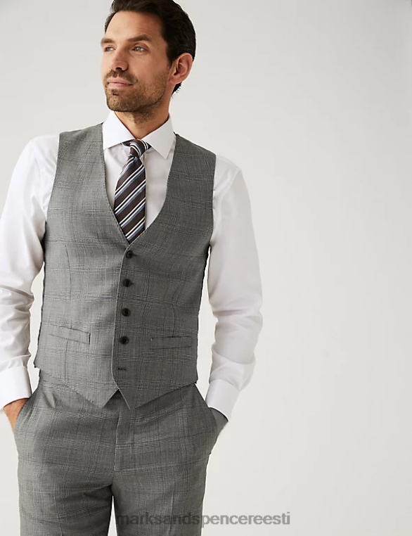 Riietus ee Marks & Spencer mehed tavalise sobivusega puhtast villast kontrollvest hall NZTRN5508