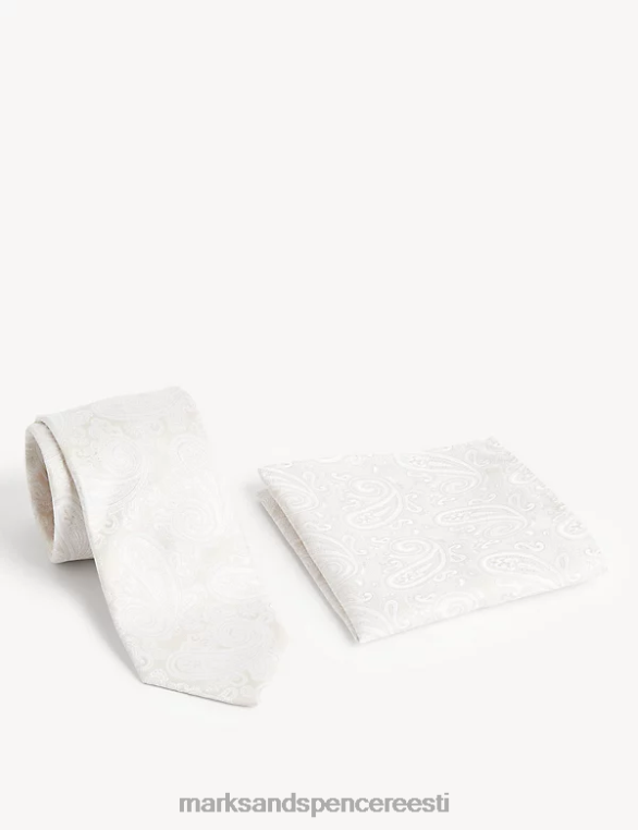 tarvikud ee Marks & Spencer mehed paisley lips ja tasku ruudu komplekt šampanja NZTRN7005