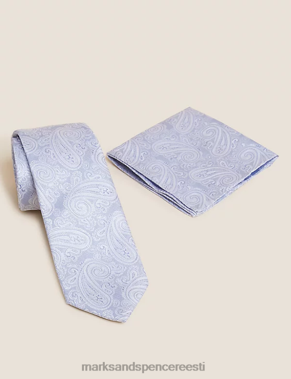 tarvikud ee Marks & Spencer mehed paisley lips ja tasku ruudu komplekt kreem NZTRN6639