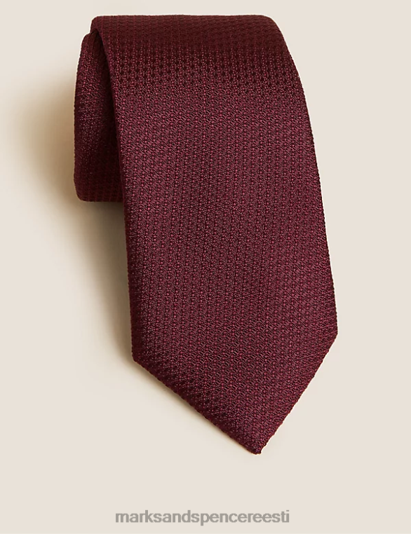 tarvikud ee Marks & Spencer mehed tekstuuriga puhtast siidist lips Burgundia NZTRN5976