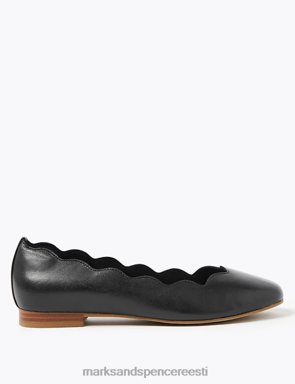 jalatsid ee Marks & Spencer naised laiad nahast balletipumbad must NZTRN1529