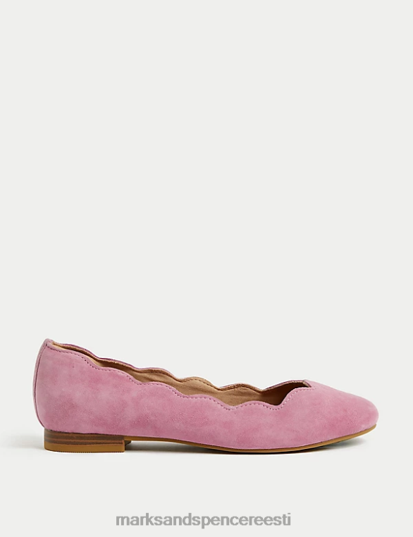 jalatsid ee Marks & Spencer naised laiad seemisnahast lamedad balletipumbad kahvaturoosa NZTRN1507