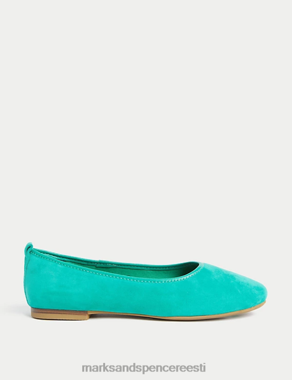jalatsid ee Marks & Spencer naised seemisnahast lamedad balletipumbad keskmine roheline NZTRN2858