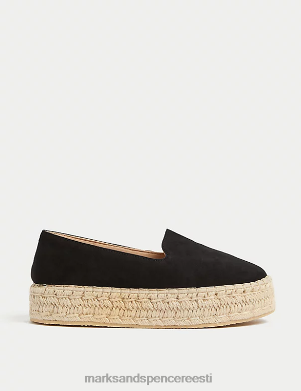 jalatsid ee Marks & Spencer naised seemisnahast lamedad espadrillid must NZTRN2687
