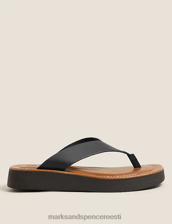 jalatsid ee Marks & Spencer naised nahast lamedad plätud must NZTRN2896