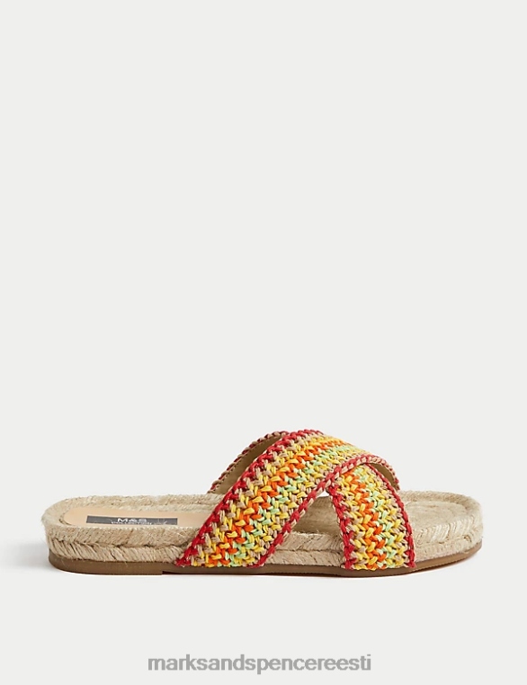 jalatsid ee Marks & Spencer naised kootud crossover lamedad espadrillid kollane segu NZTRN693