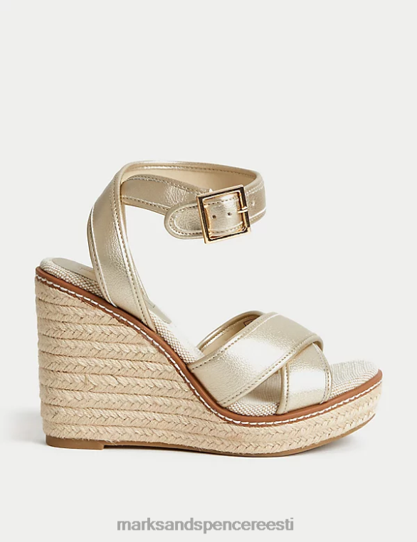 jalatsid ee Marks & Spencer naised lõuendist kiilu espadrillid kulla segu NZTRN2995